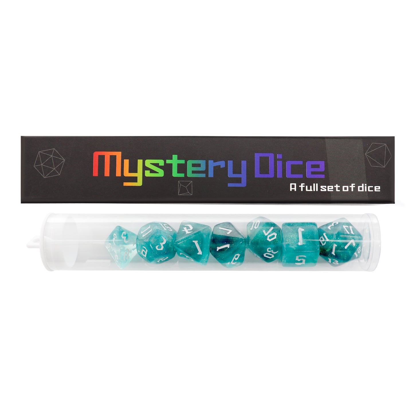 Mystery Dice Set Random Style 7PCS Polyhederal Dice Set with Dice Display Case