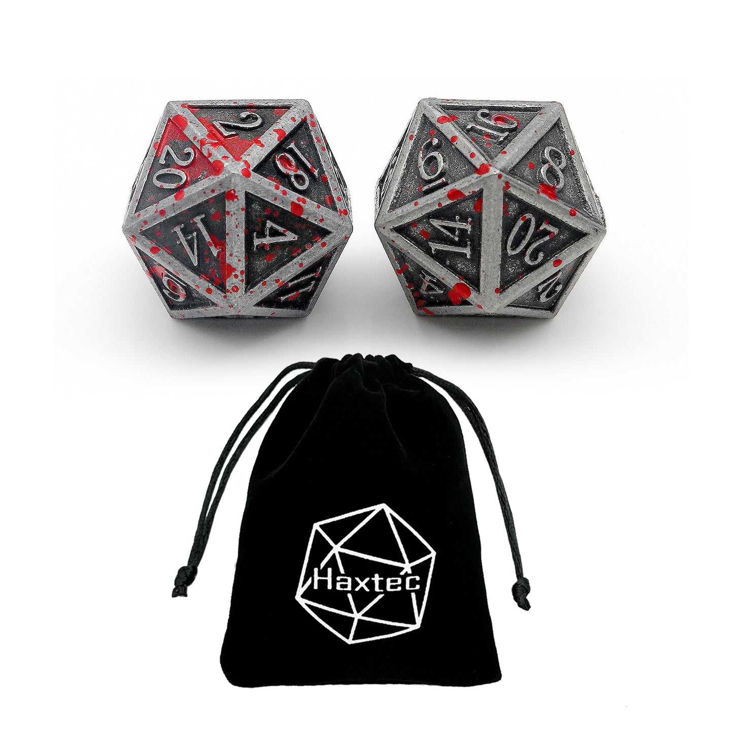 Antique Iron D20 Metal Dice 2Pack