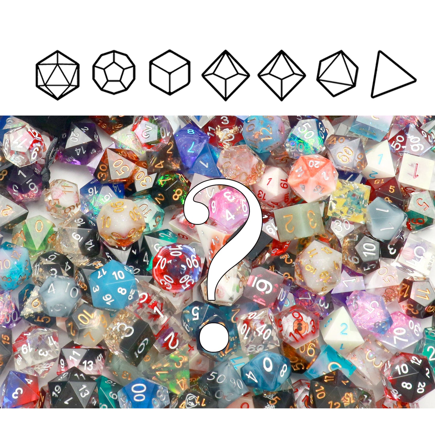 Assorted Mystery Sharp Edge Dice Set Misfit 7PCS Polyhederal Dice Set with Dice Case Random Dice