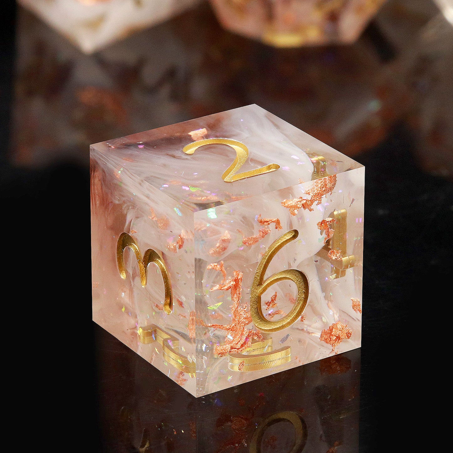 Haxtec Sharp Edge Dice Set DND Dice D&D Dice for Dungeons and Dragons Gift-Fairy Dust