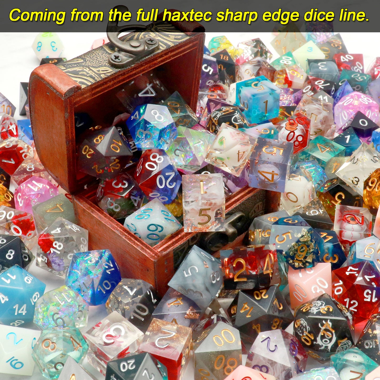 Assorted Mystery Sharp Edge Dice Set Misfit 7PCS Polyhederal Dice Set with Dice Case Random Dice