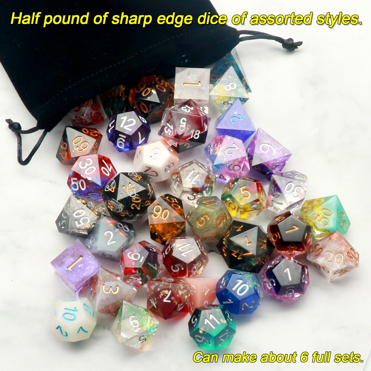 Free Shipping Pound o Dice Bundle 100+ Random Premium Polyhedral Plastic Dice