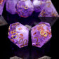 Sharp Edge Dice Set Purple DND Resin Dice Set with Dice Case-Purple Nebula