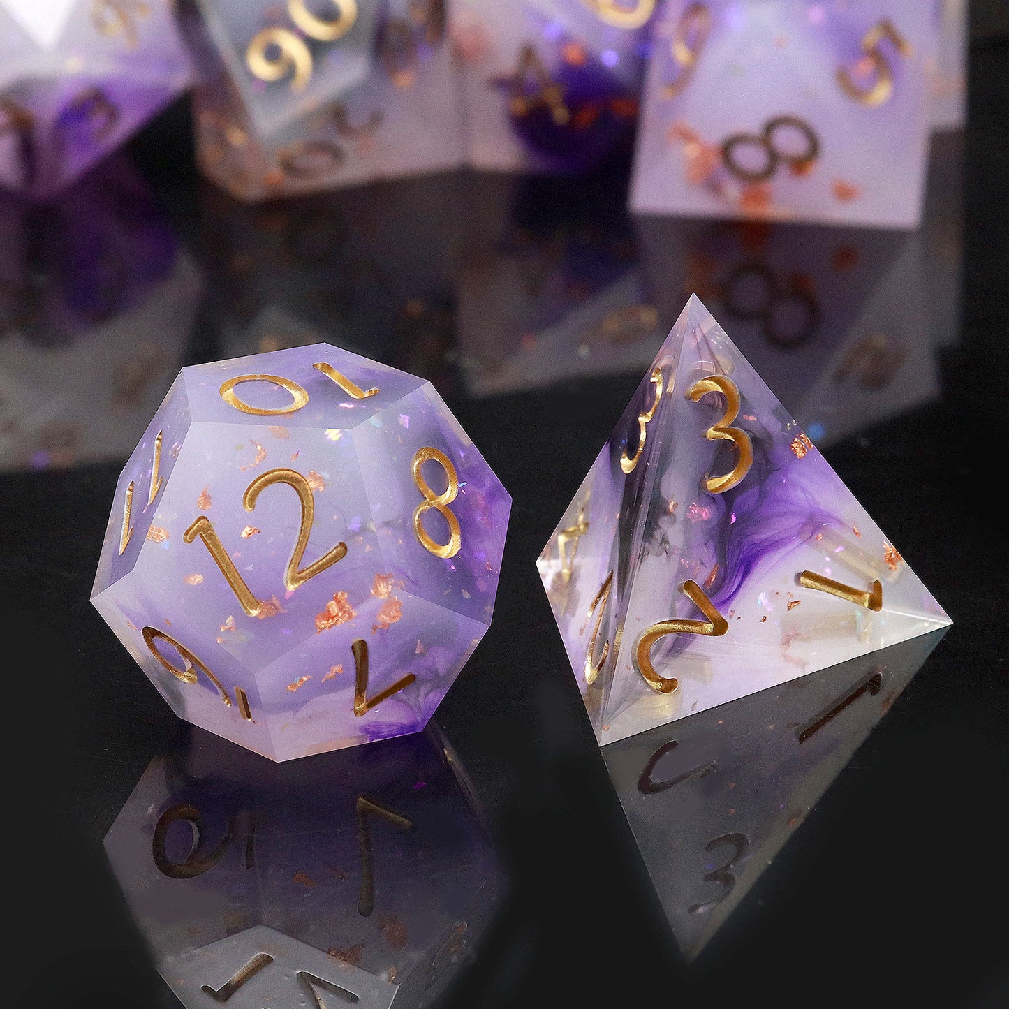 Haxtec Sharp Edge Dice Set DND Dice D&D Dice for Dungeons and Dragons Gift- Nebula