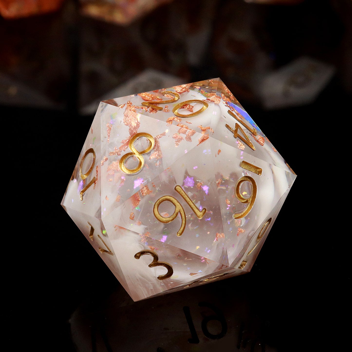 Haxtec Sharp Edge Dice Set DND Dice D&D Dice for Dungeons and Dragons Gift-Fairy Dust