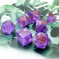 Sharp Edge Dice Set Purple DND Resin Dice Set with Dice Case-Purple Nebula