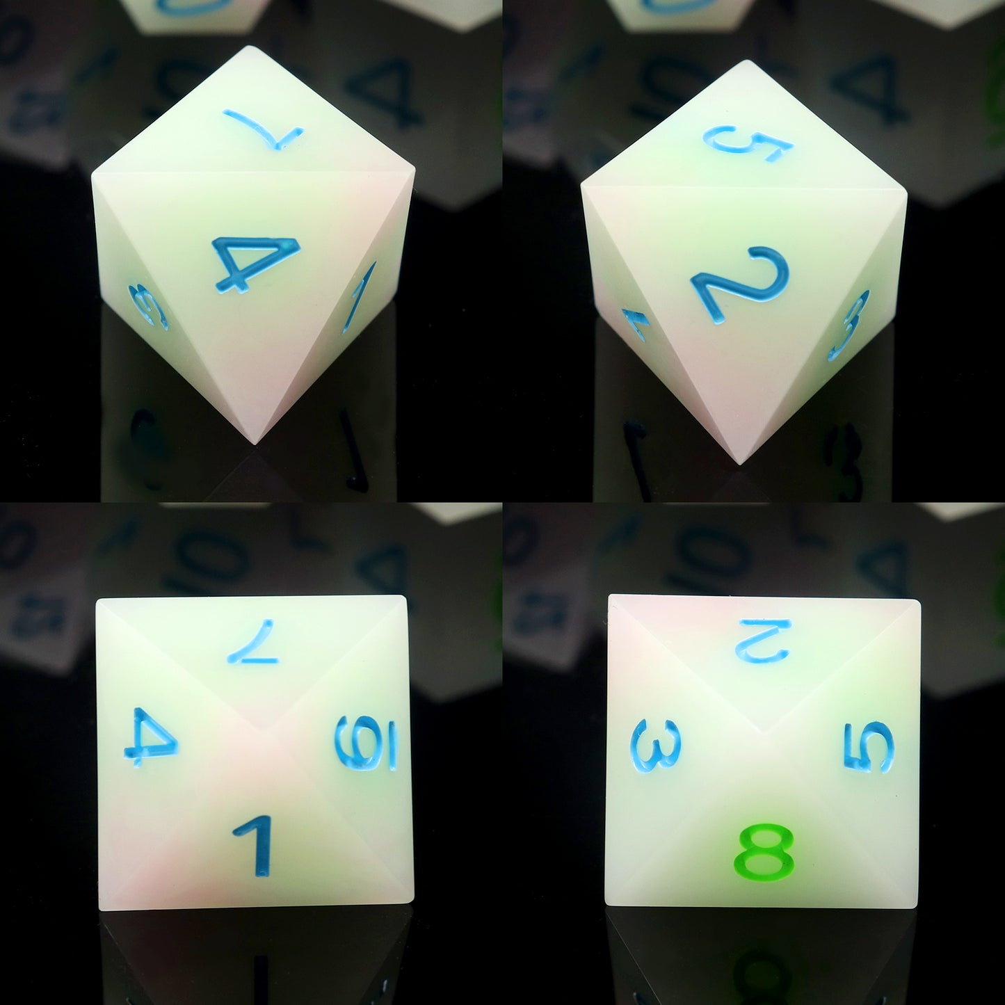 Haxtec Sharp Edge Dice Set Cute Pink Blue Green Pastel Resin DND Dice Set with Dice Case