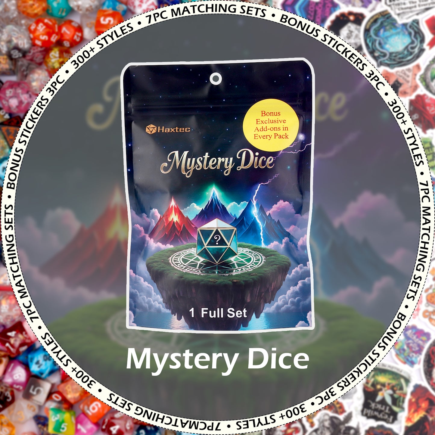 Mystery DND Dice Set 7PCS Polyhederal Dice Set Dungeons and Dragons Gifts for DND Lovers Players Masters