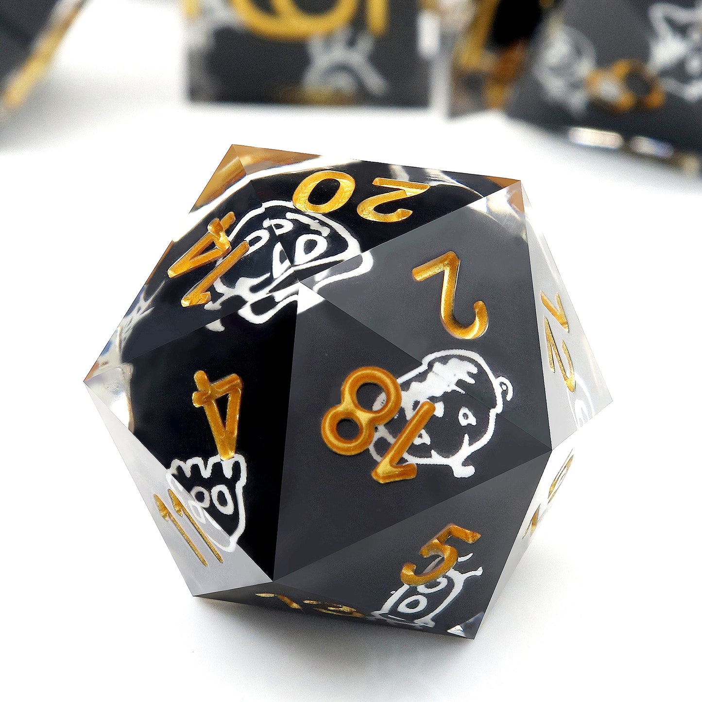 Haxtec Halloween Sharp Edge Dice Set DND Dice Glowing in the Dark D&D Dice for RPG Role Playing Dungeons and Dragons Gift