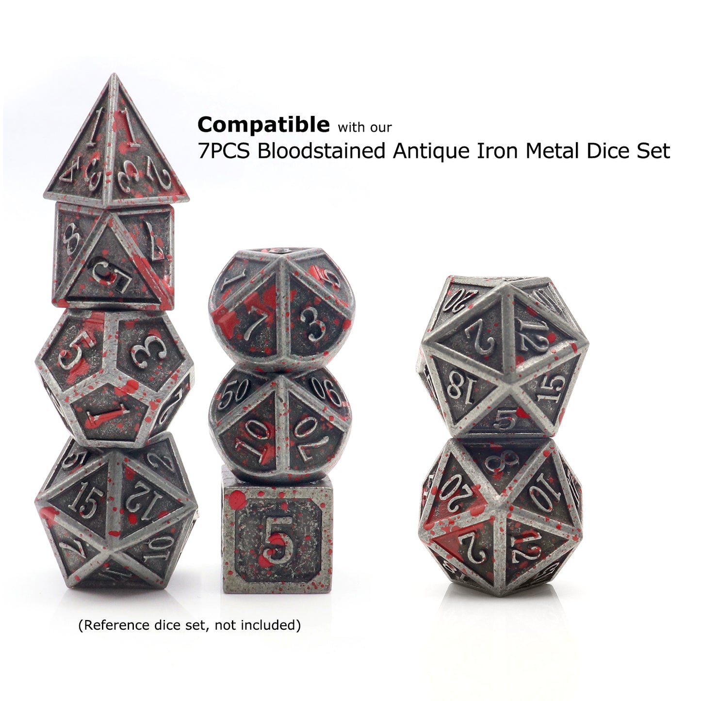 Antique Iron D20 Metal Dice 2Pack