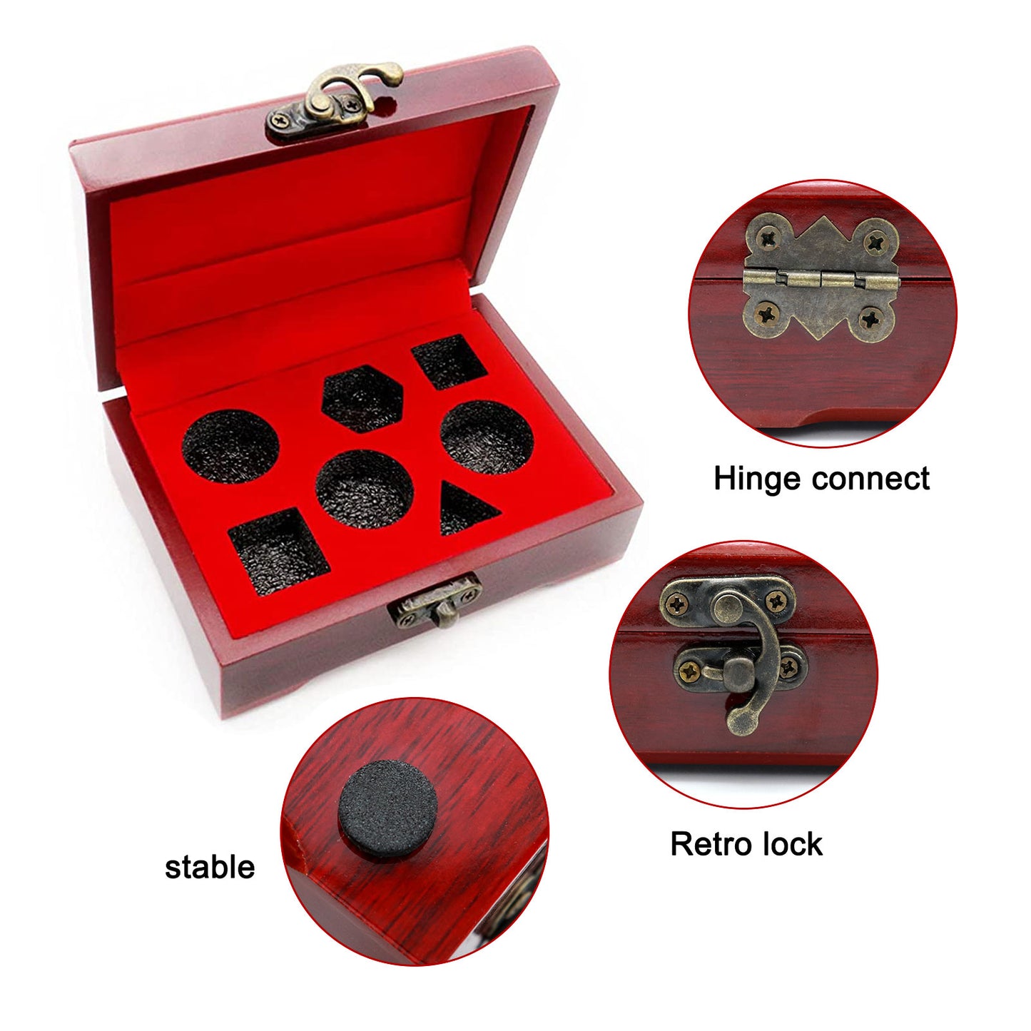 Haxtec Mystery Gemstone DND Dice Set with Wood Dice Case