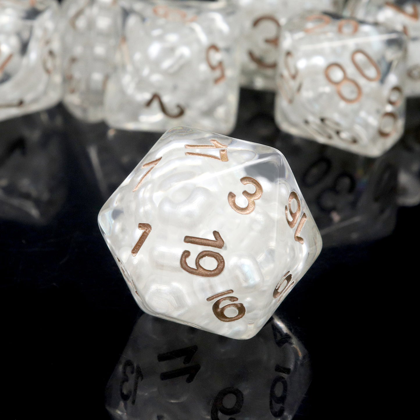 Haxtec DND Dice Set 7PCS Pearl Polyhedral Resin Dice Set