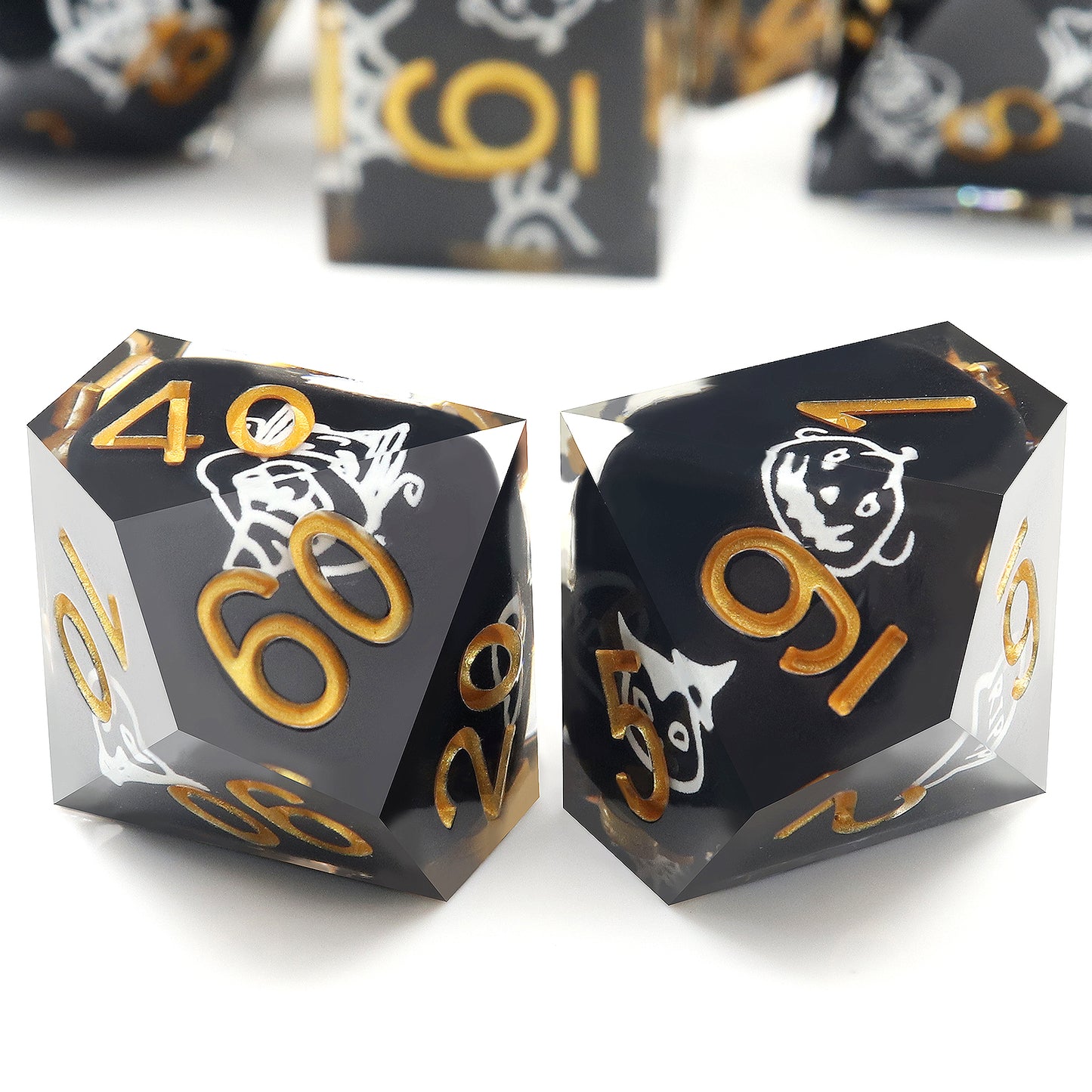 Haxtec Halloween Sharp Edge Dice Set DND Dice Glowing in the Dark D&D Dice for RPG Role Playing Dungeons and Dragons Gift