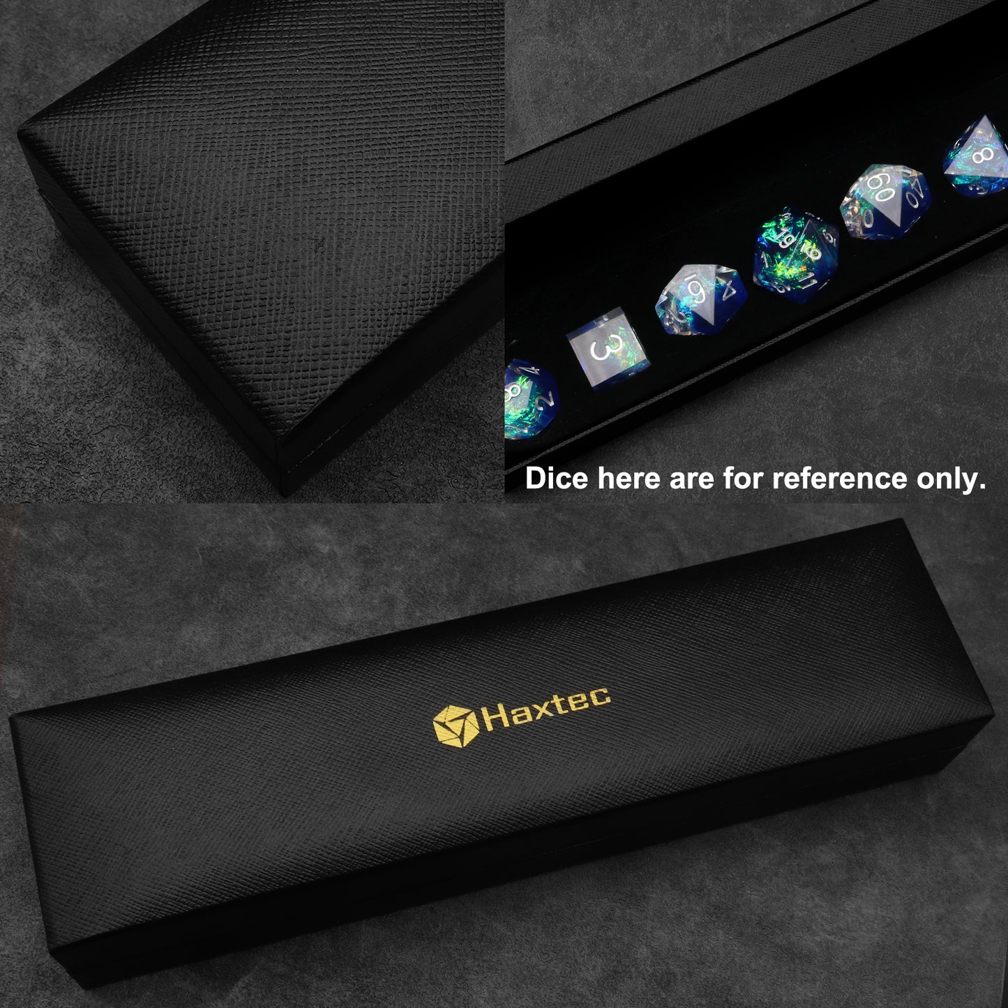 Water Blue Cat Eye Stone DND Dice Set with Premium Dice Case