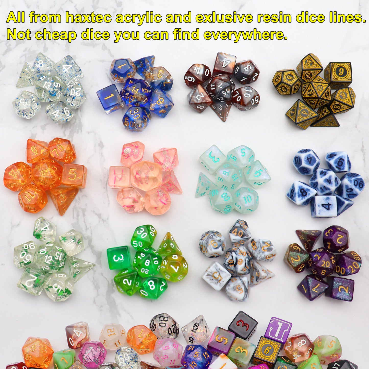 Mystery Dice Set Random Style 7PCS Polyhederal Dice Set with Dice Display Case