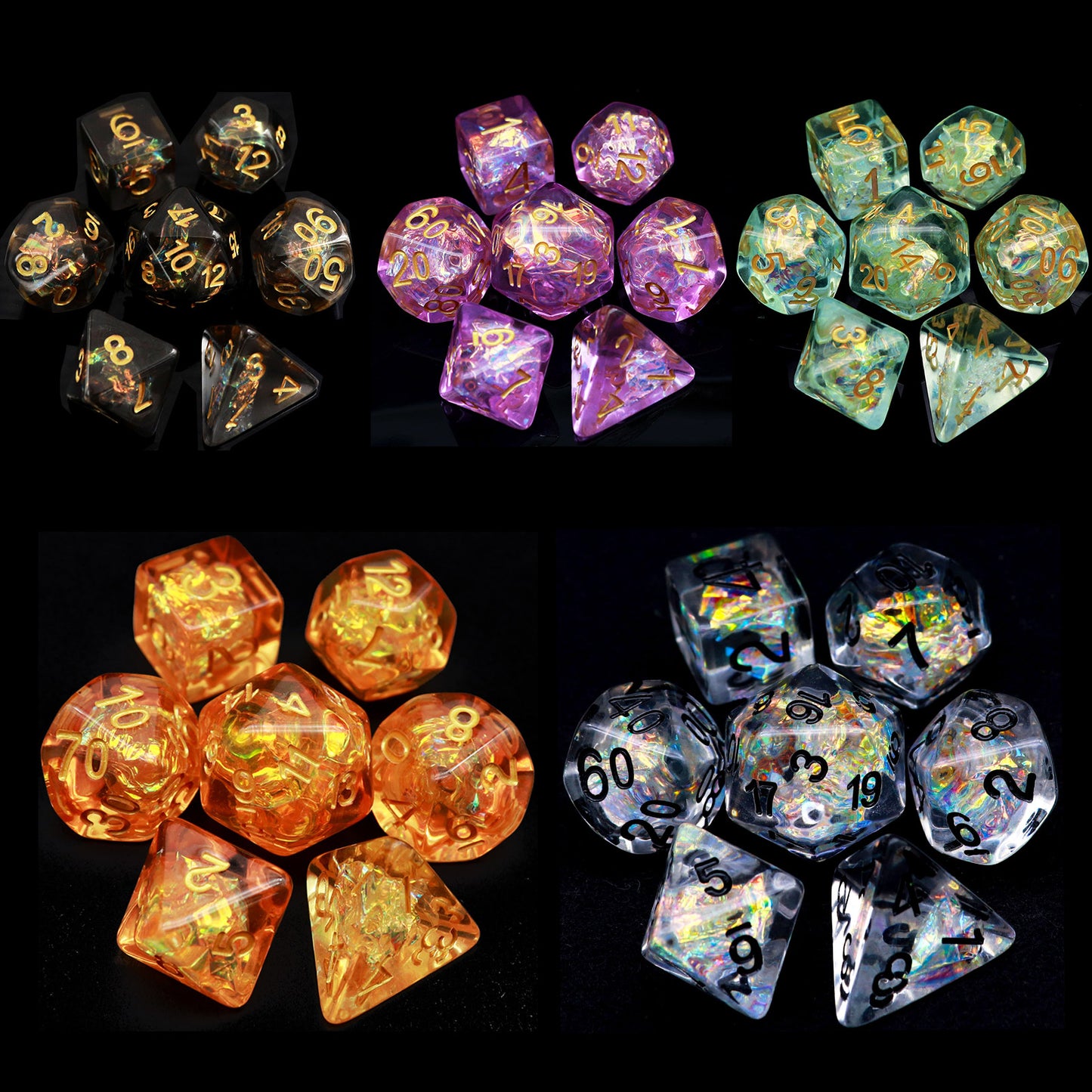 Haxtec Clear Iridescent Mylar Core Resin DND Dice