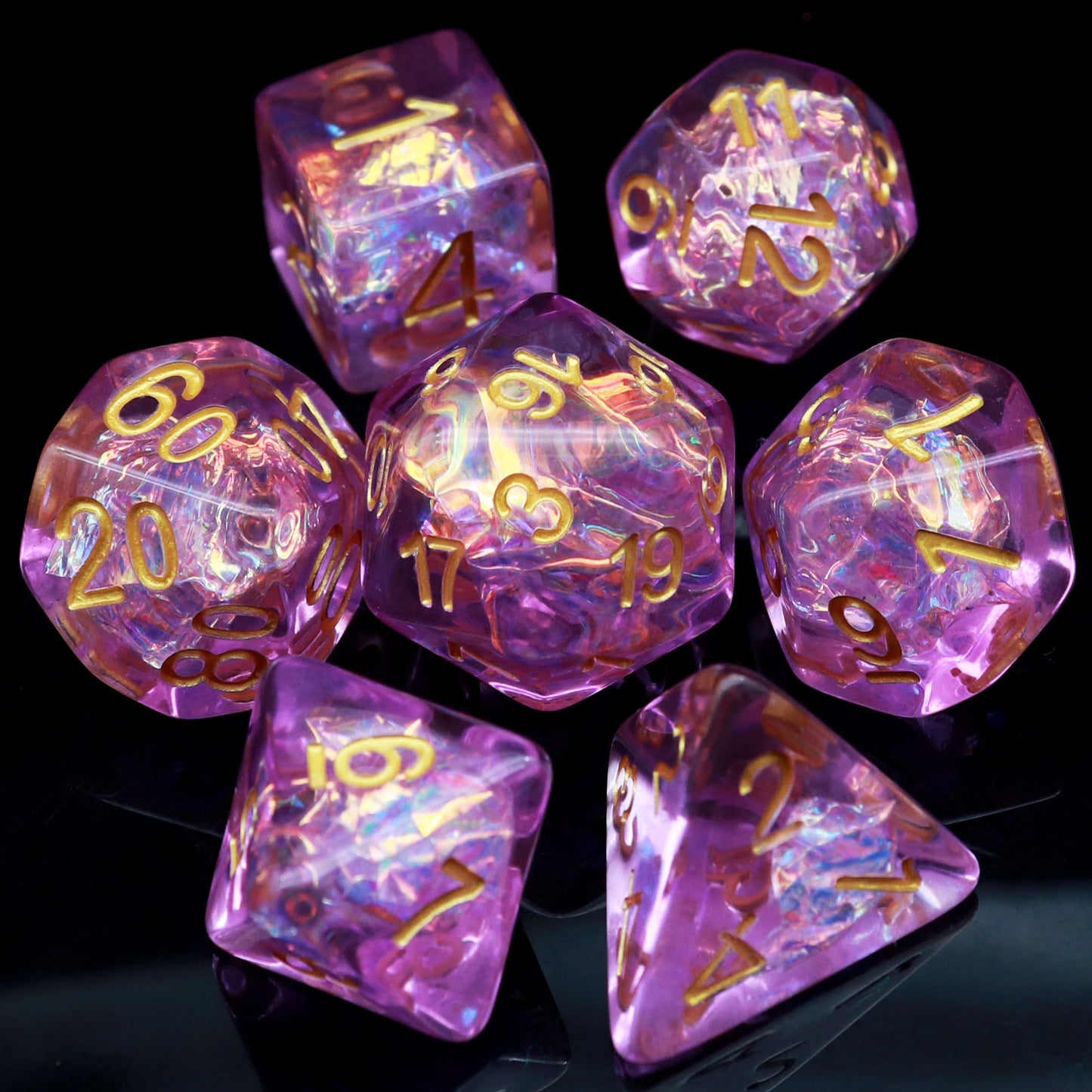 Haxtec Clear Iridescent Mylar Core Resin DND Dice