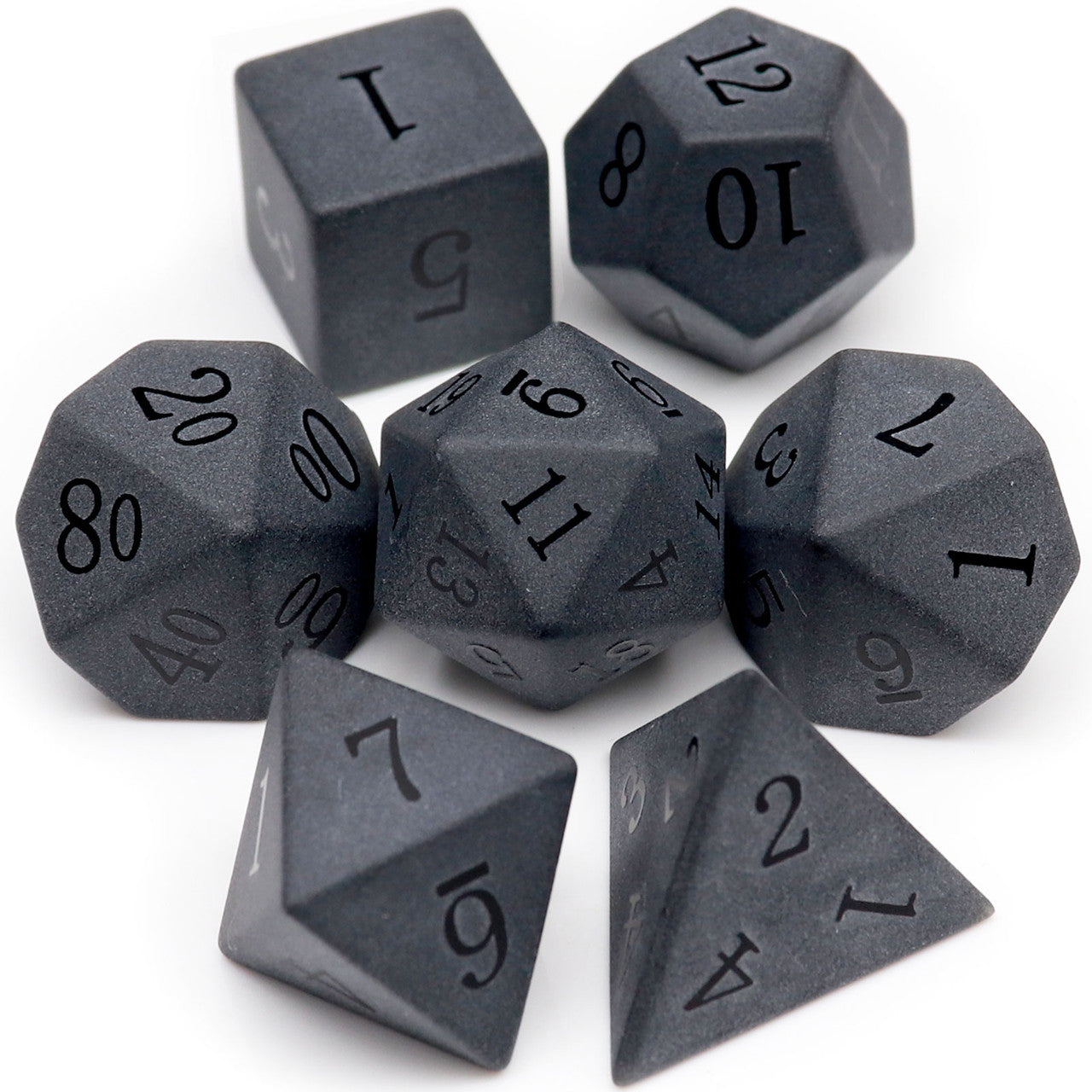 obsidian dice, black dice, stone dice, gemstone dice