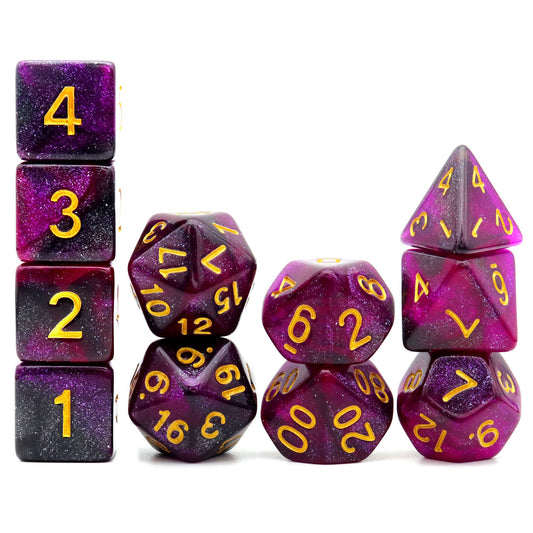 dnd dice, rpg dice, purple dice, dnd dice set,black dice