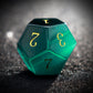 green cat eye dice set gem stone dnd dice rpg