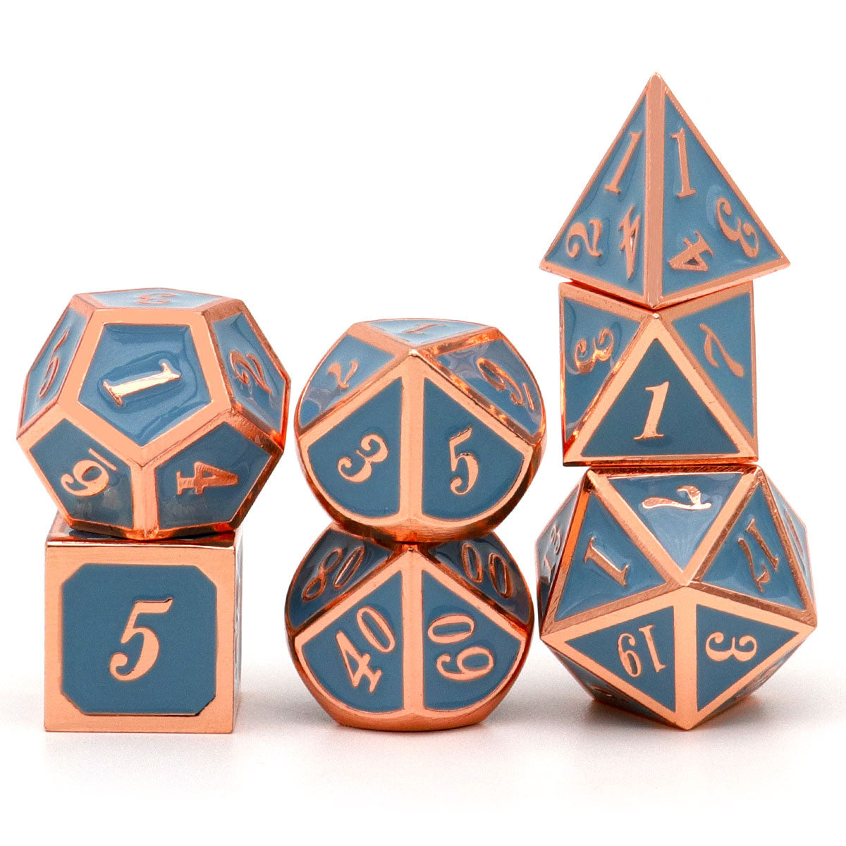 copper dice, metal dice, rosegold dice, haxtec dice