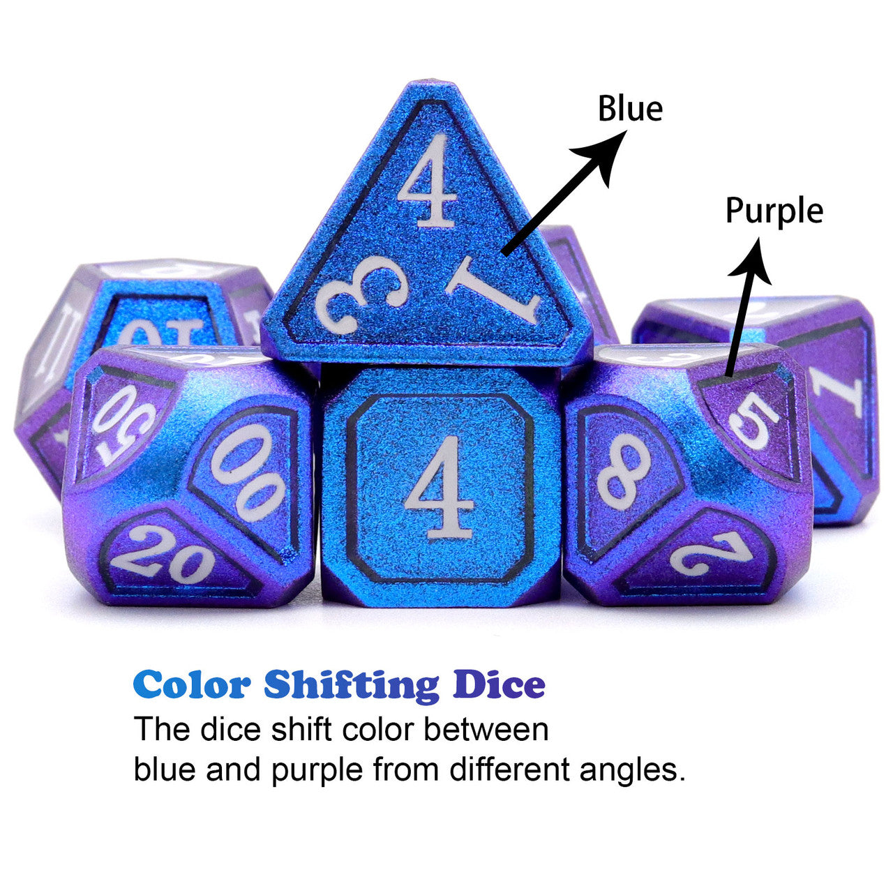 dnd dice,metal dice,rpg dice, blue dice,classic collection,