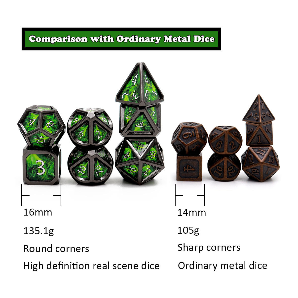 black green metal dice real scene spell dnd 5e