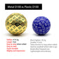 gold glowing blue dice, d100 dice, 100 sided dice, dnd dice, glow in the dark dice