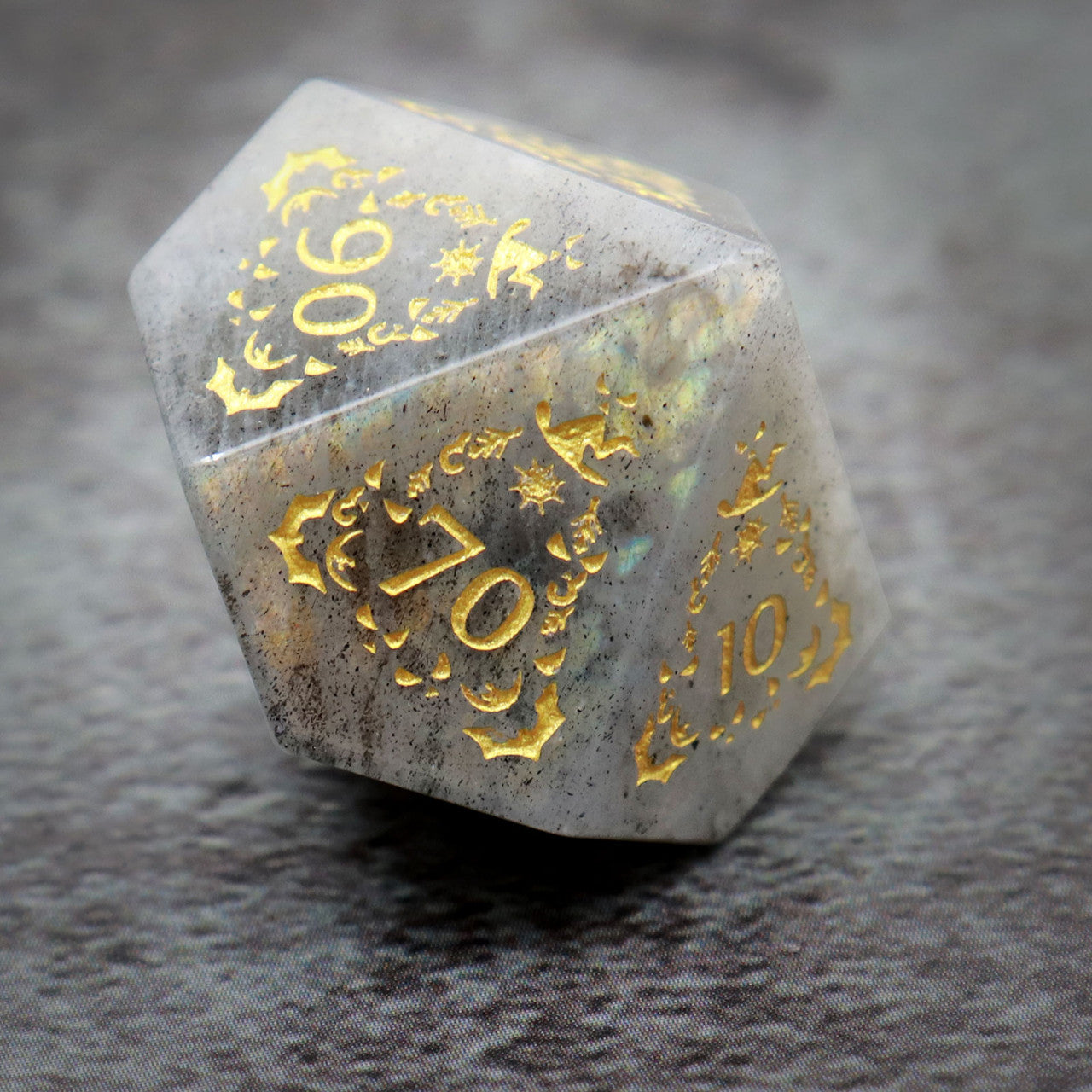 moonstone dice, labradorite dice, gemstone dice,