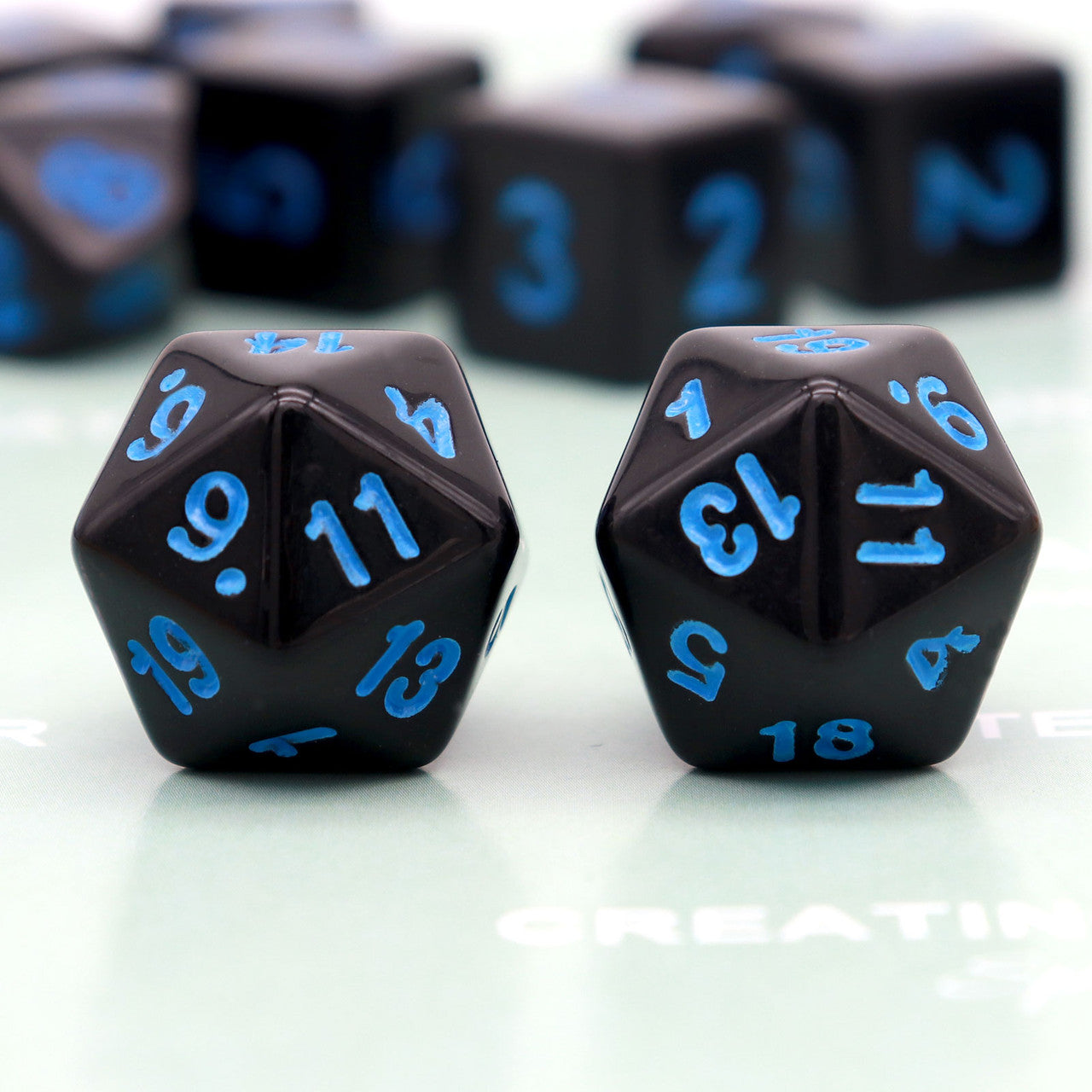 11PCS DND Dice Set Polyhedral D&D Dice for RPGs- Dark Blue Numbers