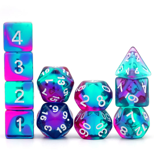 dnd dice,acrylic dice,rpg dice,purple dice,dnd dice set