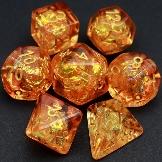 Iridescent dice, orange dice