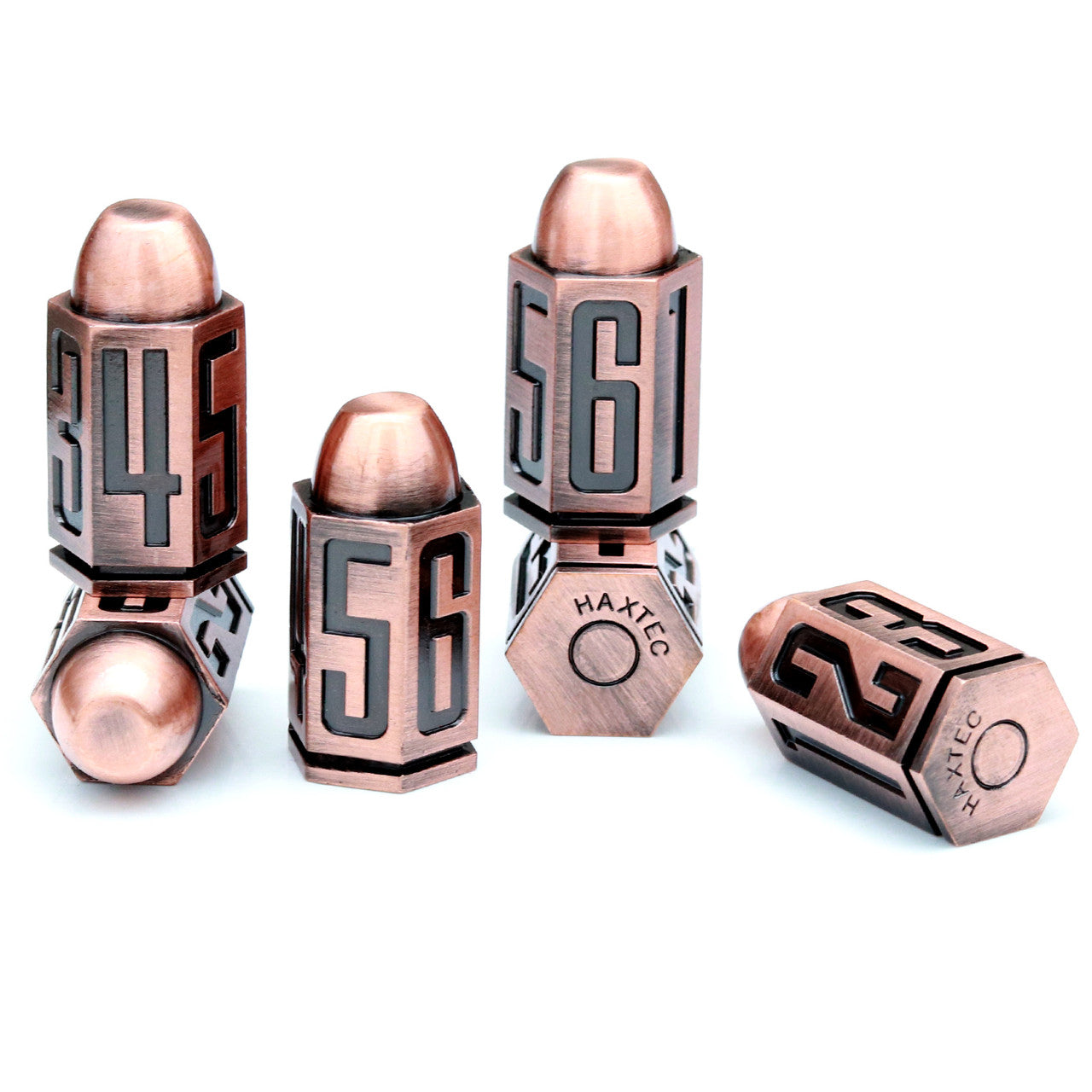 bullet dice metal d6 dice in bullet shape by haxtec