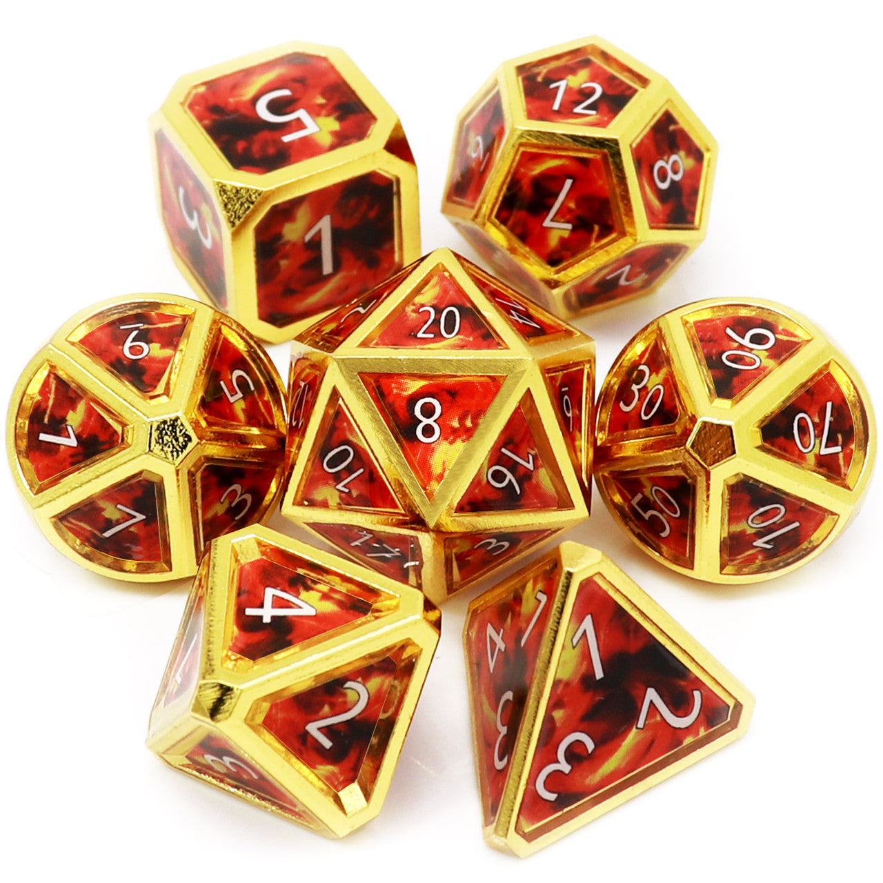 haxtec fire ball metal dnd dice set real scene spell dnd 5e