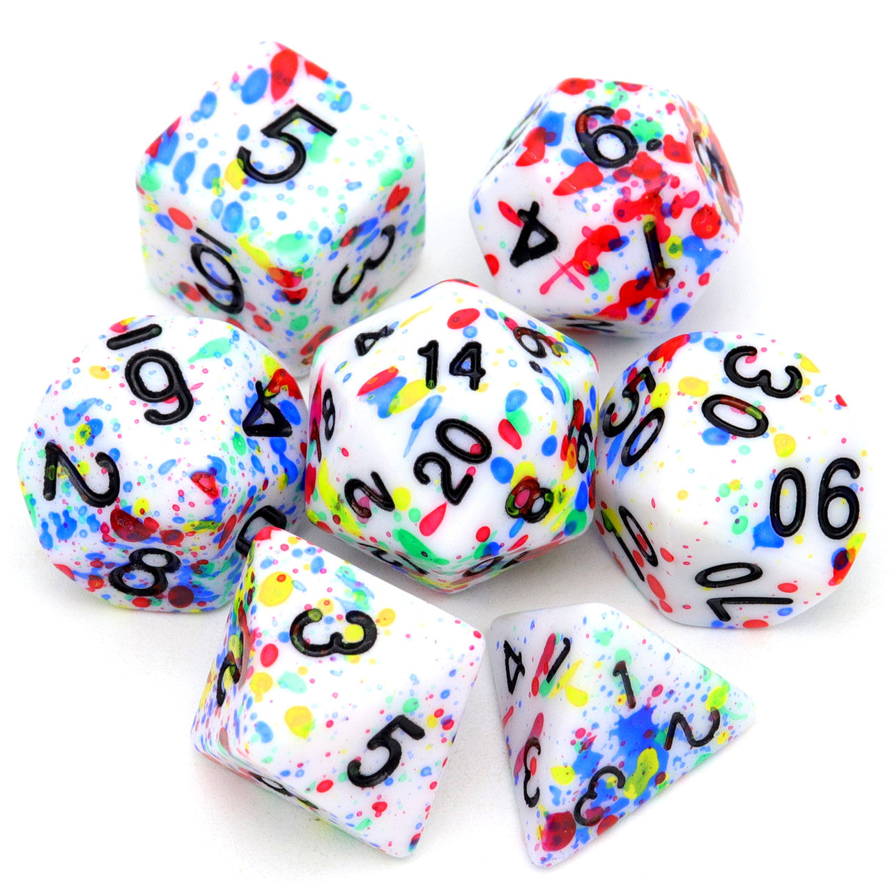 Haxtec Rainbow Speckled DND Dice Set Polyhedral D&D Dice for RPGs