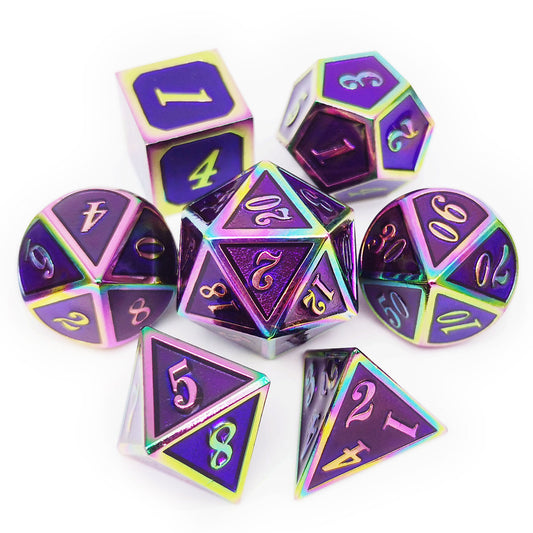 Rainbow Metal DND Dice-Purple Rainbow