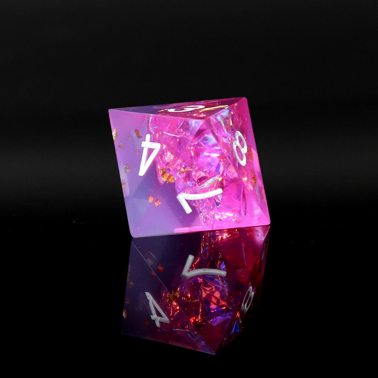 pink blue purple sharp edge dnd dice set