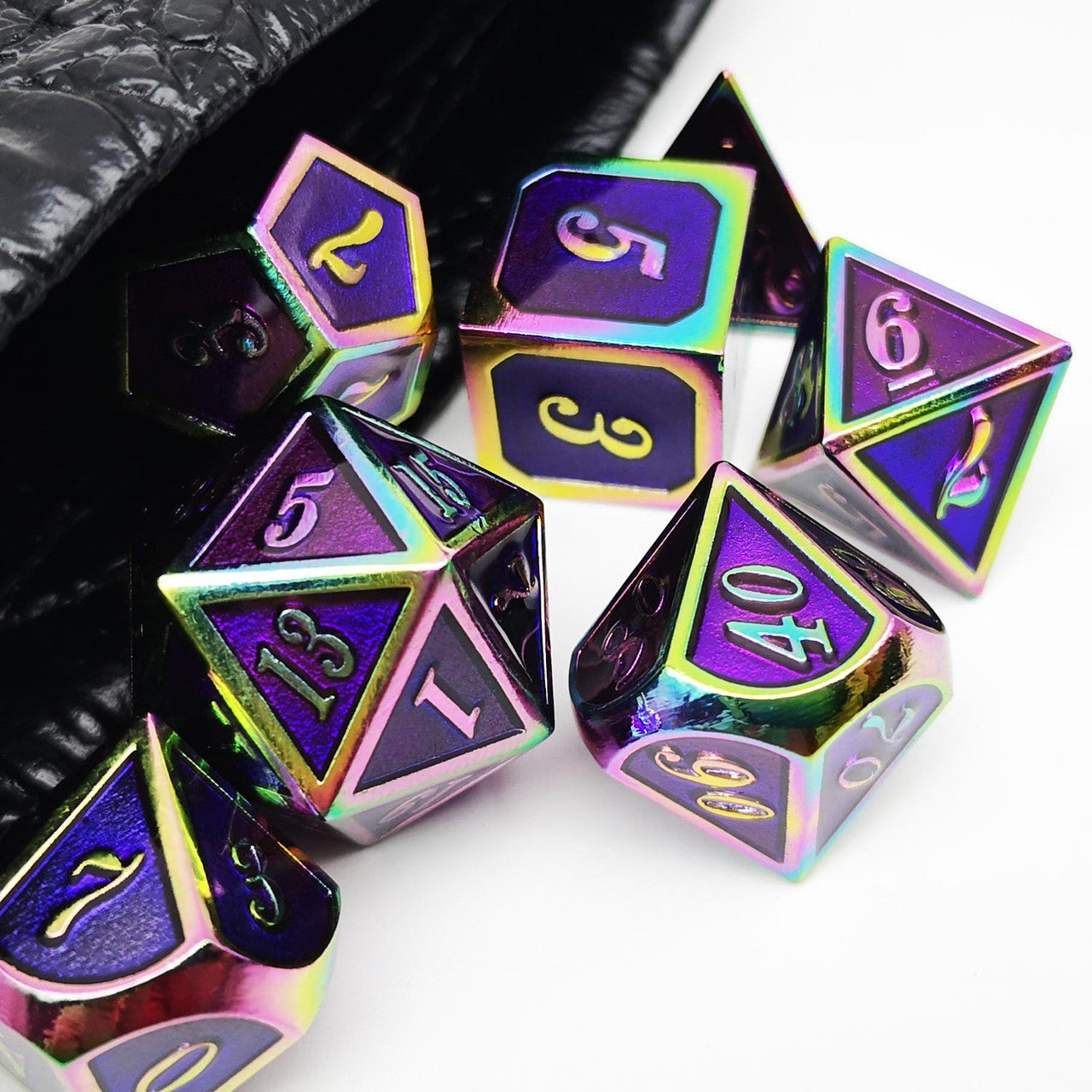 Rainbow Metal DND Dice-Purple Rainbow