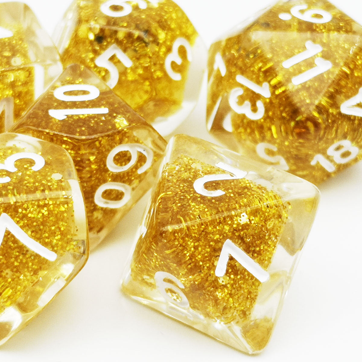 gold glitter dice, glitter dice, gold dice, glitter core dice