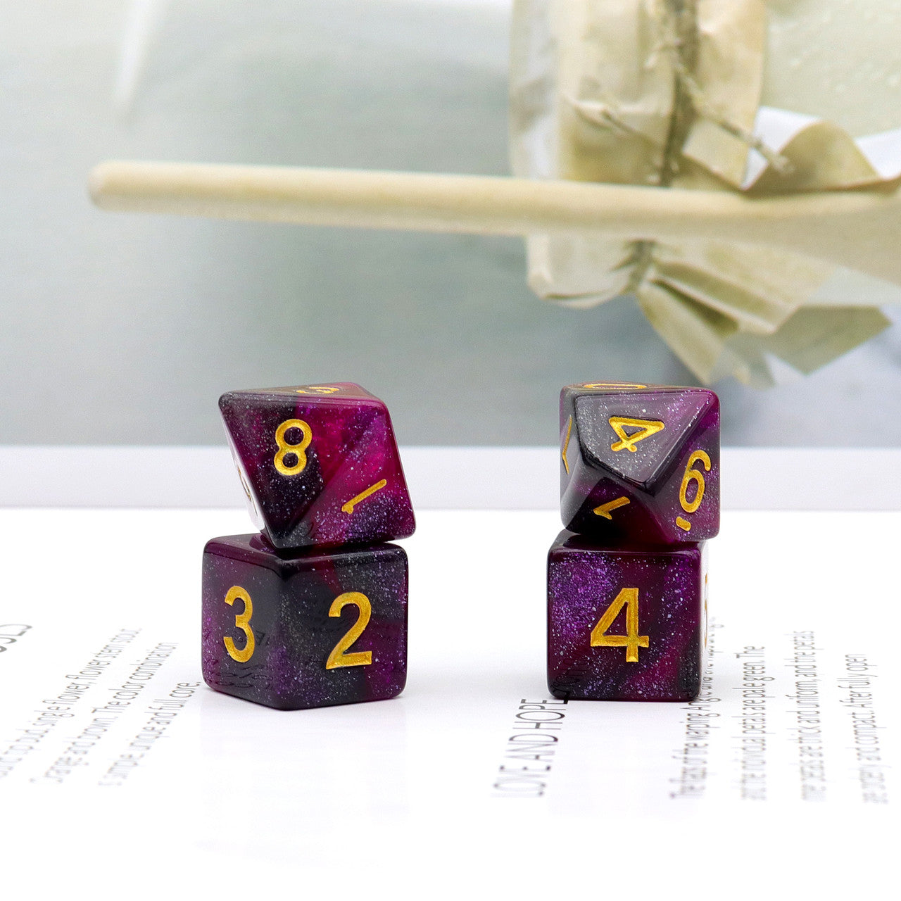 dnd dice, rpg dice, purple dice, dnd dice set,black dice