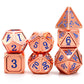 Haxtec Classic Collection Metal DND Dice-Copper/Rosegold Blue Numbers