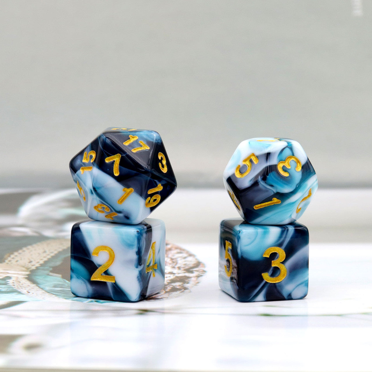 dnd dice, rpg dice, teal dice, dnd dice set,white dice,