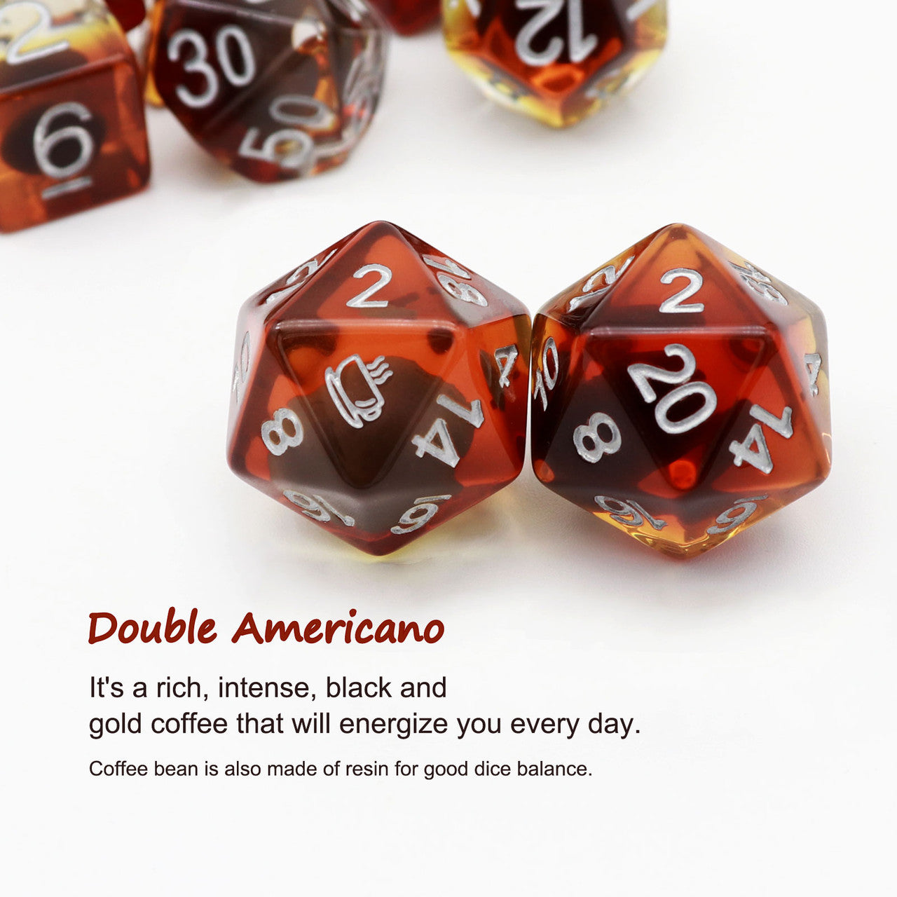 coffee dnd dice set