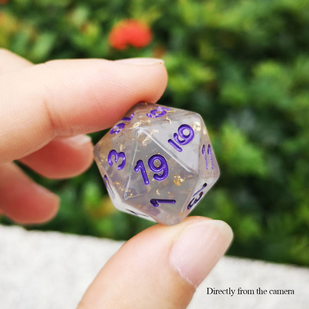 Haxtec Smoke Gold Foil DND Dice Set-Fog