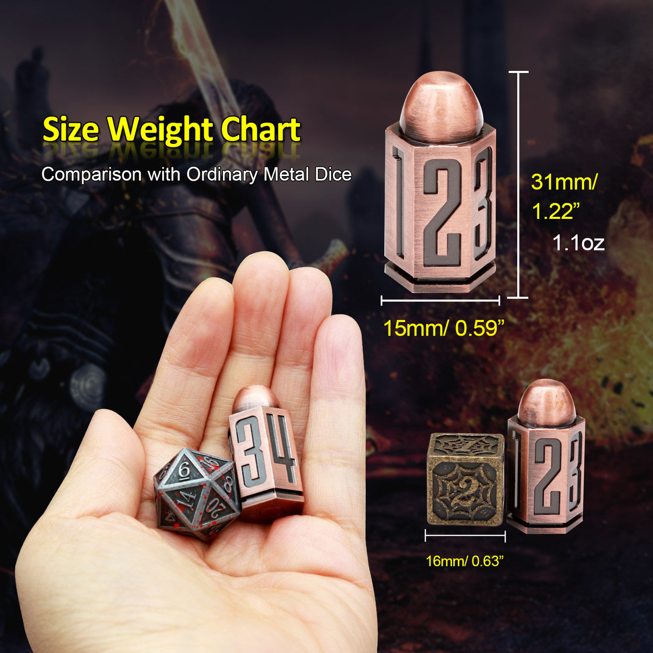 bullet dice metal d6 dice by haxtec