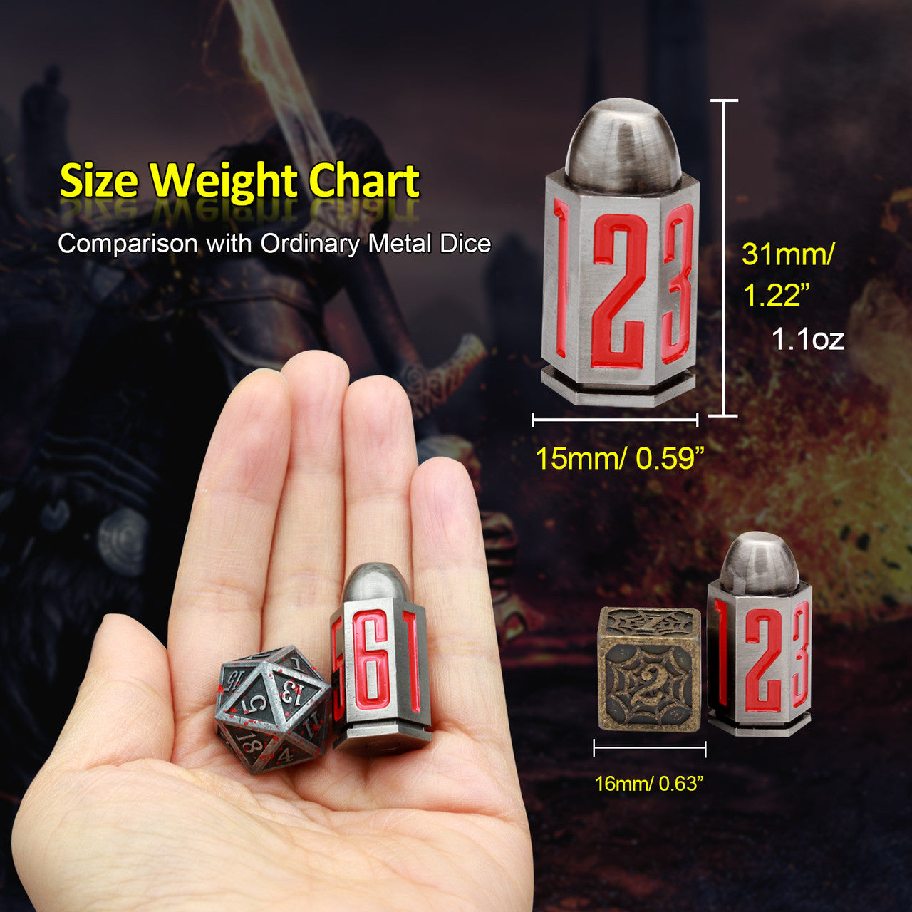 bullet dice metal dice set 6 sided dice by haxtec