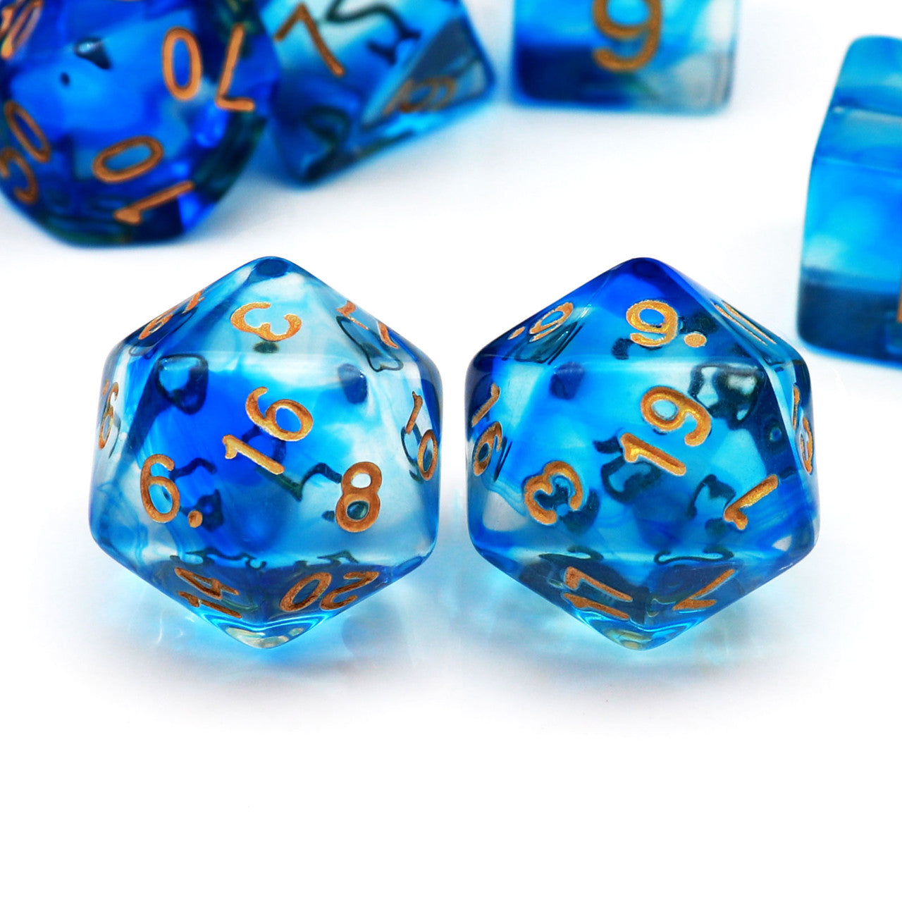 blue swirl dnd dice 11pcs