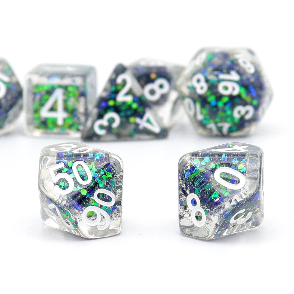 glitter dice, dice set,