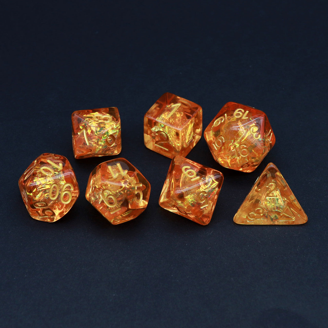 Iridescent dice, orange dice