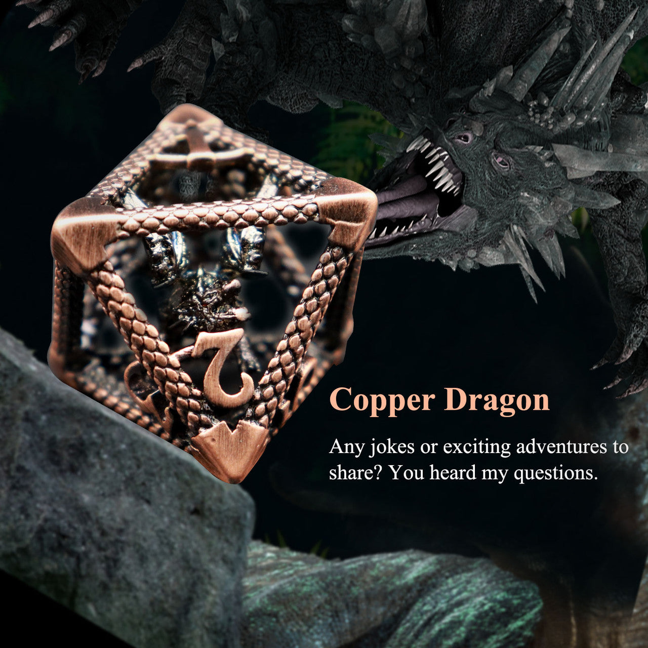 copper hollow metal dice dnd
